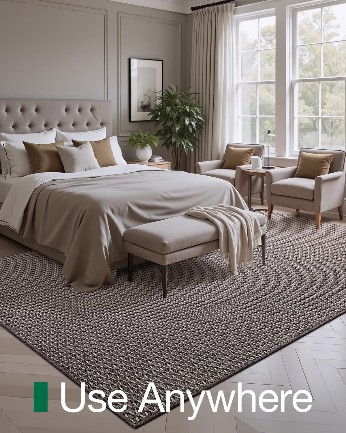 LUMI Washable Area Rug for Living Room Bedroom, Ultra Thin & Easy Clean