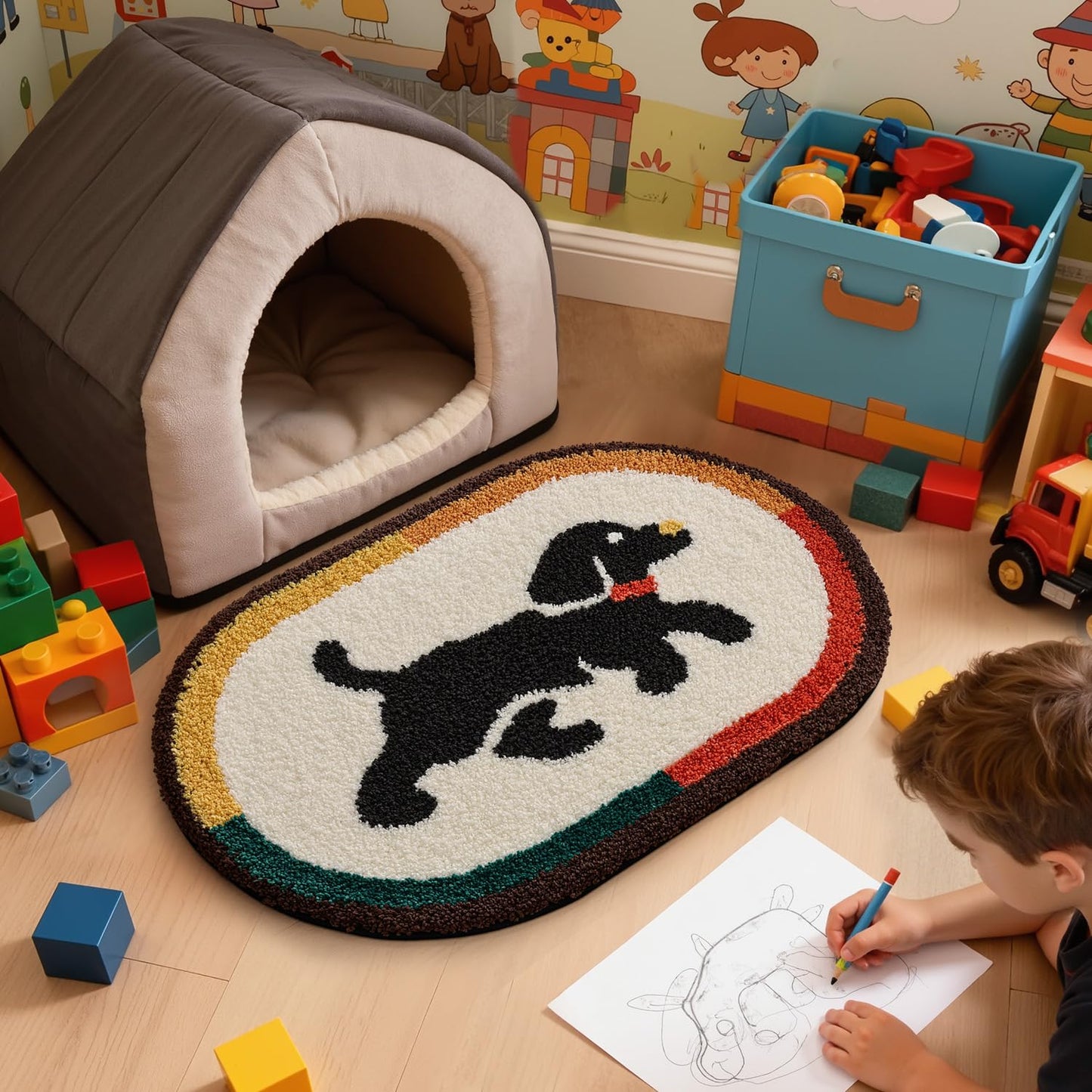 LUMI Cute Lion Shaped Bathroom Rugs, Ultra Soft Absorbent Microfiber Bath Mat, Non-Slip Backing Shower Rug, Machine Washable,for Kids Bathroom Bedroom Nursery Decor, 26"x40",Khaki