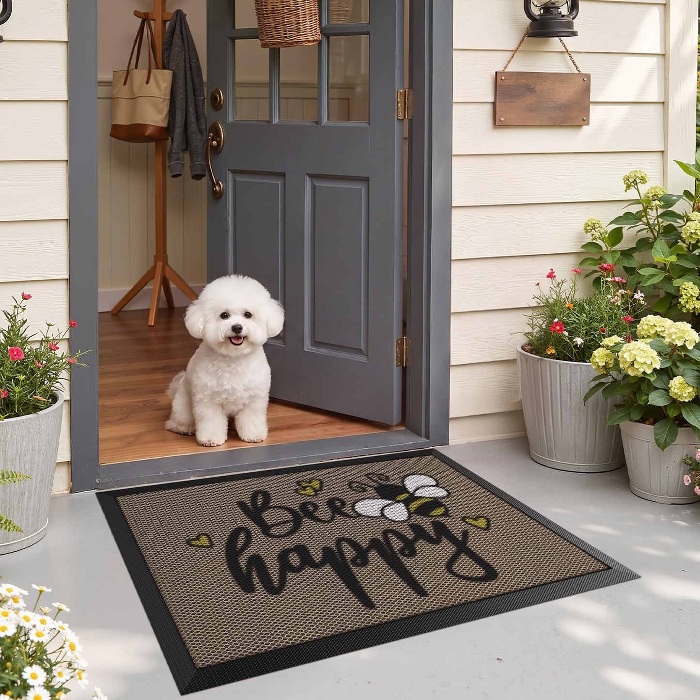 LUMI Outside Welcome Door Mat 32x47, Non-Slip Durable Rubber Easy Clean