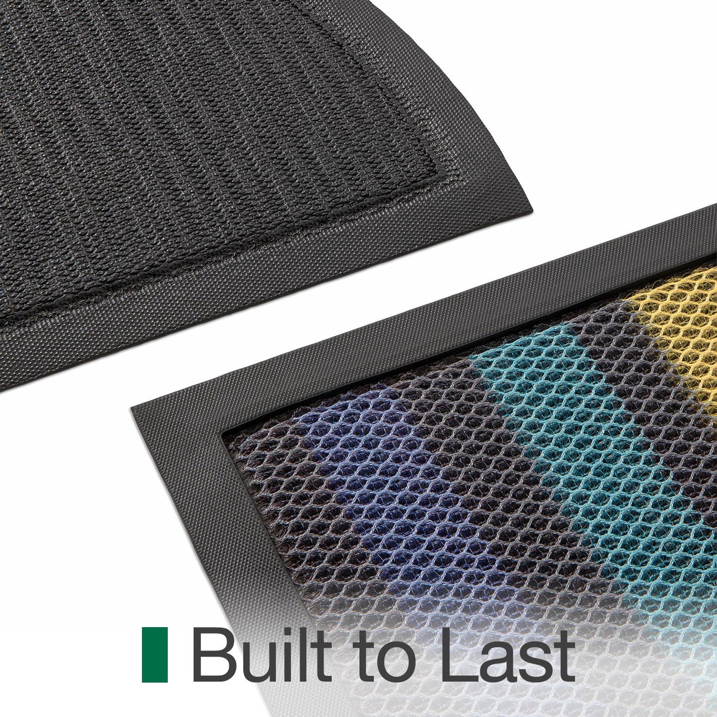 LUMI Front Door Mat for Outside Entrance 17''x30'', Heavy-Duty Dirt-Trapping Doormat with Durable Non-Slip Rubber Backing, Stain & Fade-Resistant Entry Mats, Black