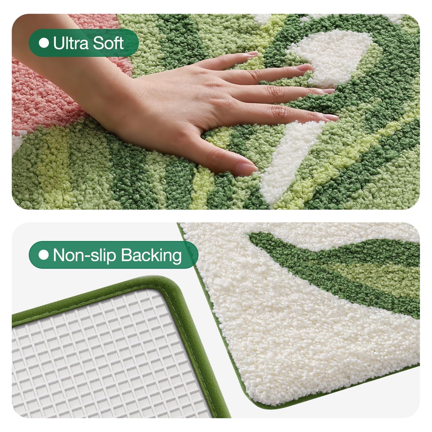 Bathroom Mat, Vibrant Plants Series.