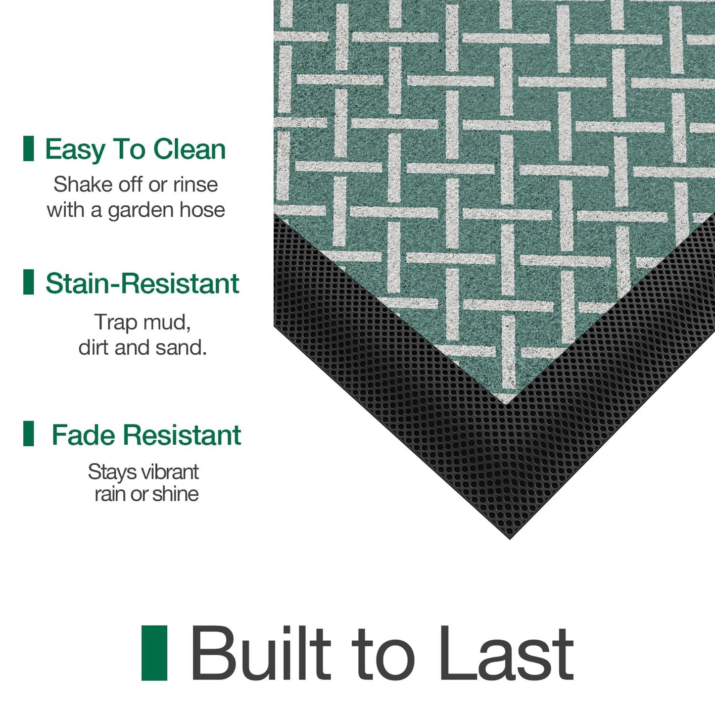 LUMI Thin Indoor Door Mat, Dirt & Moisture Trapping, Non-Slip Rubber Backing, Low Profile Inside Doormat for Home Entrance, Entryway, Patio & Porch