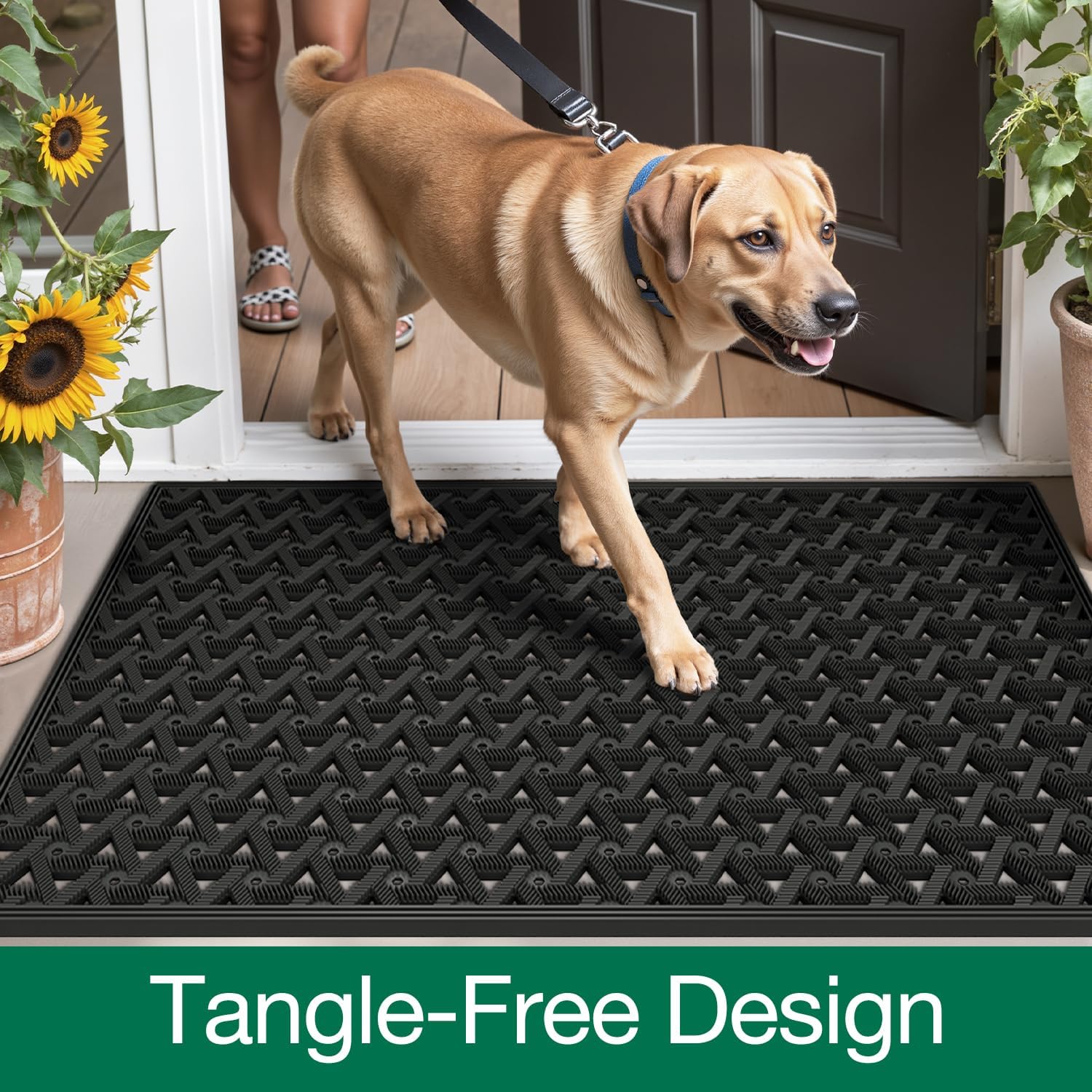 LUMI Outdoor Door Mat, Non Slip, Waterproof, Triangle Space Series