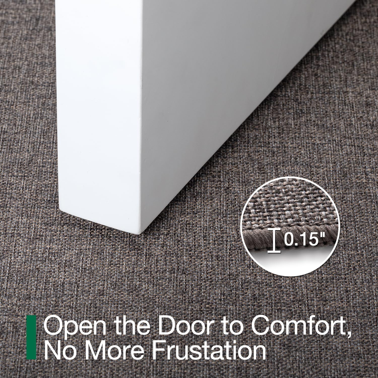 LUMI Ultra Thin Entryway Door Mat, Low Profile Non Slip Rubber Backing, Easy Clean, Brown, for Indoor/Patio