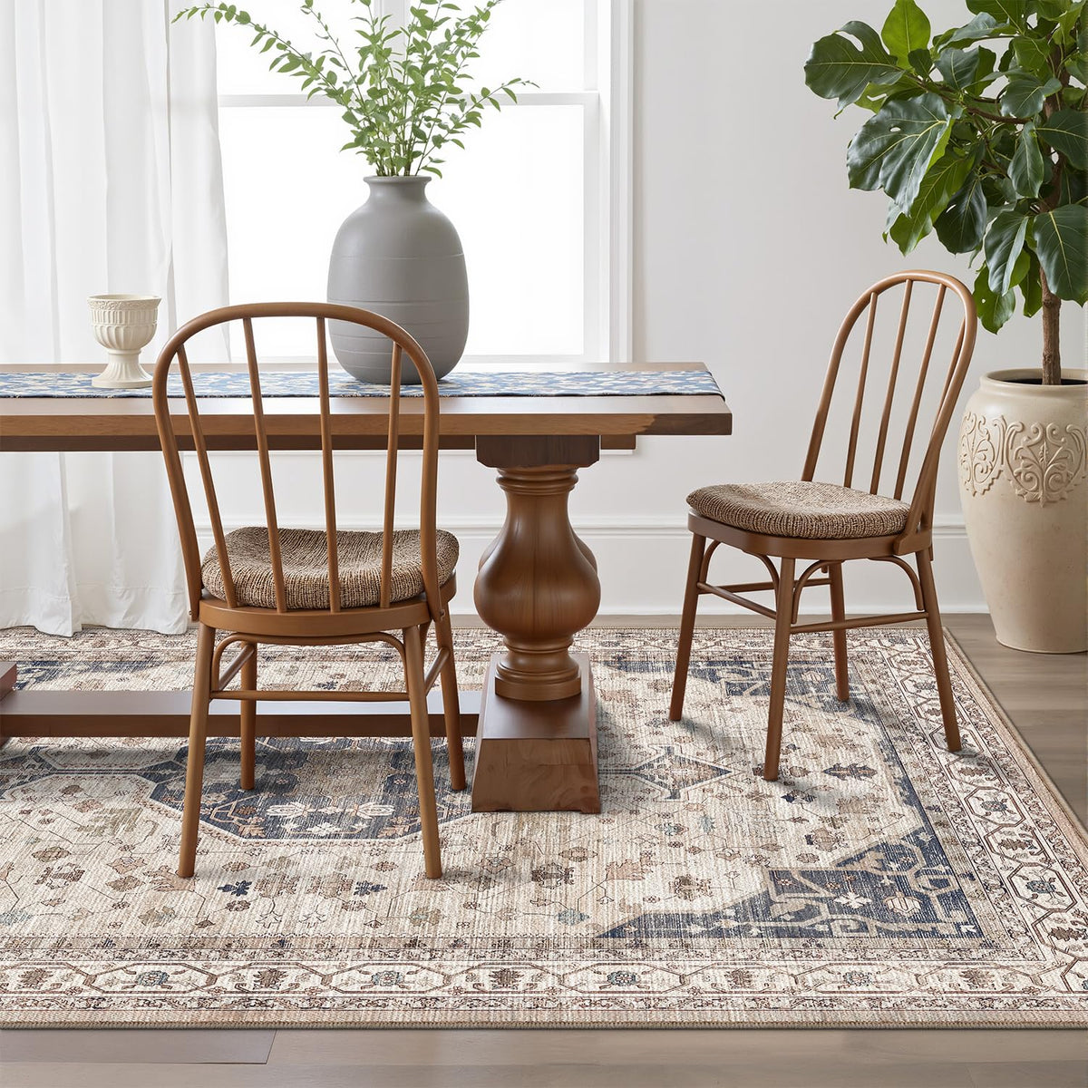 LUMI Washable Area Rug for Living Room Bedroom, Ultra Thin & Easy Clean