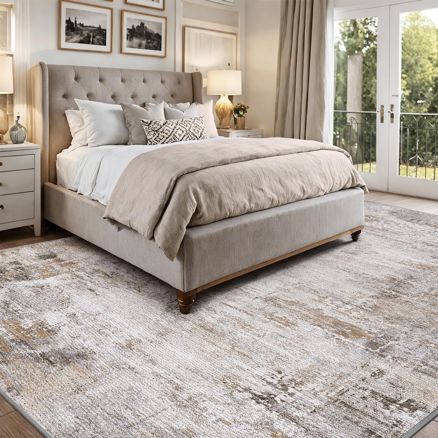 LUMI Washable Area Rug for Living Room Bedroom, Ultra Thin & Easy Clean