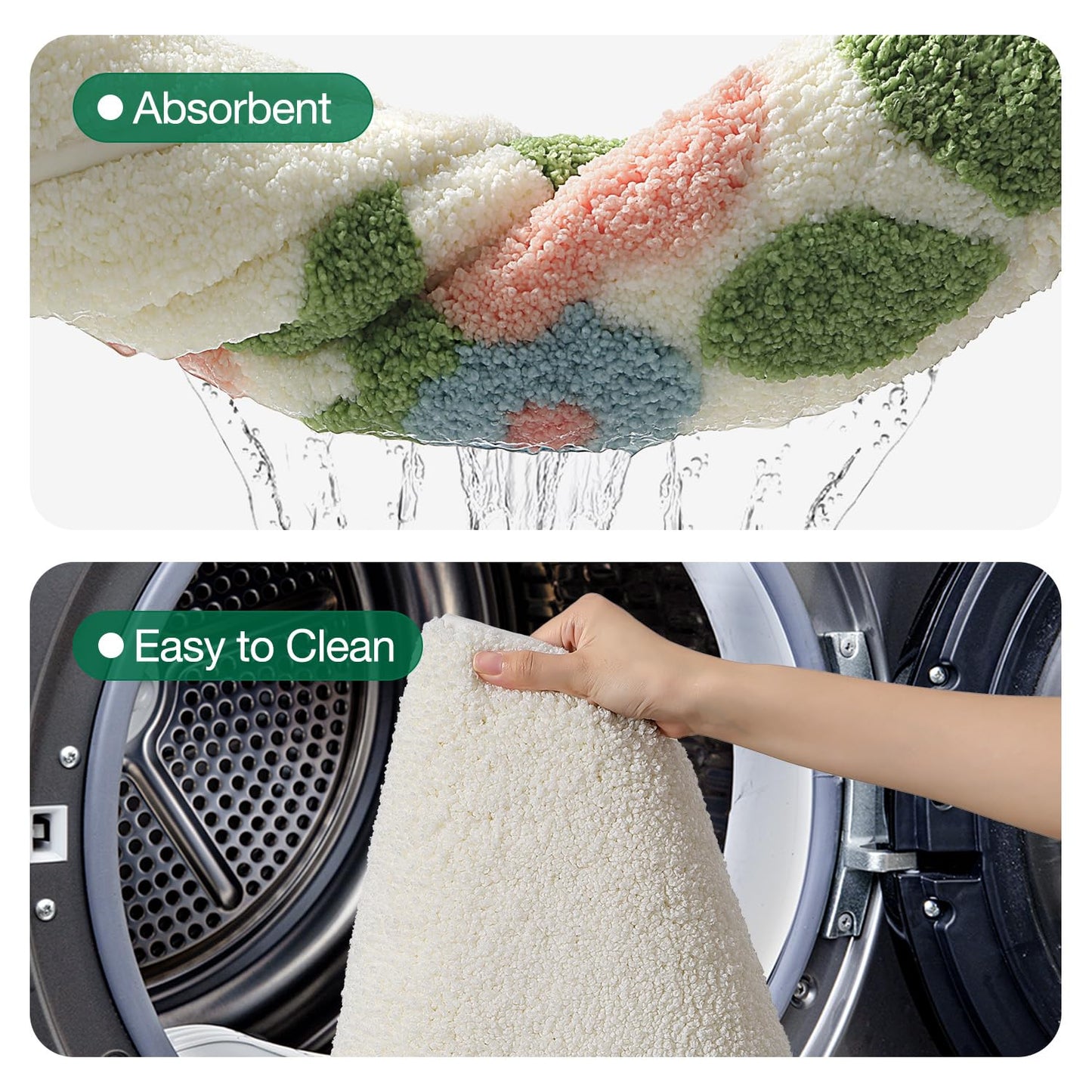 Bathroom Mat, Vibrant Plants Series.