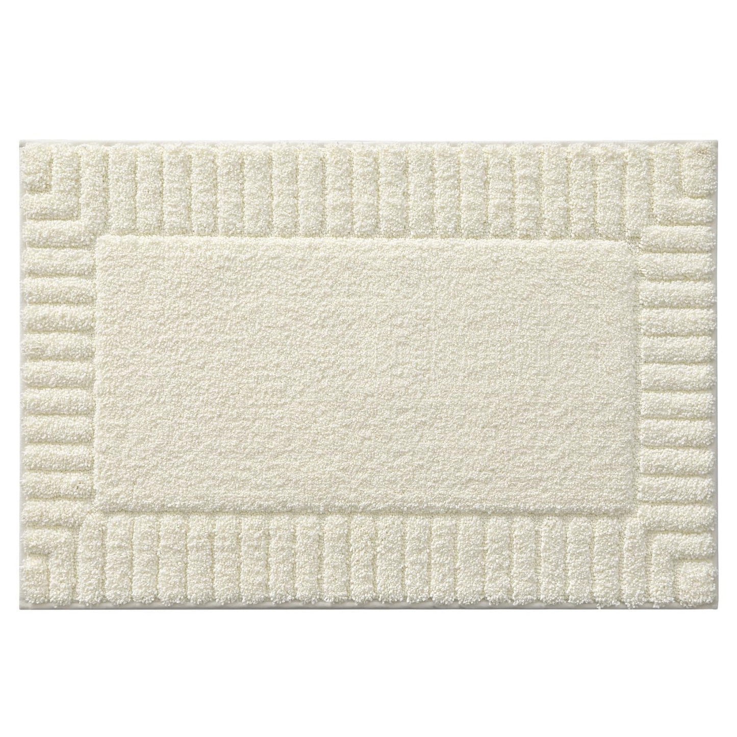 LUMI Bathroom Rugs Non Slip with Rubber Backing, Extra Soft Plush Microfiber Bath Rug Absorbent, Machine Washable Bath Mat Quick Dry for Tub, Shower, Ivory White, 16"x24"