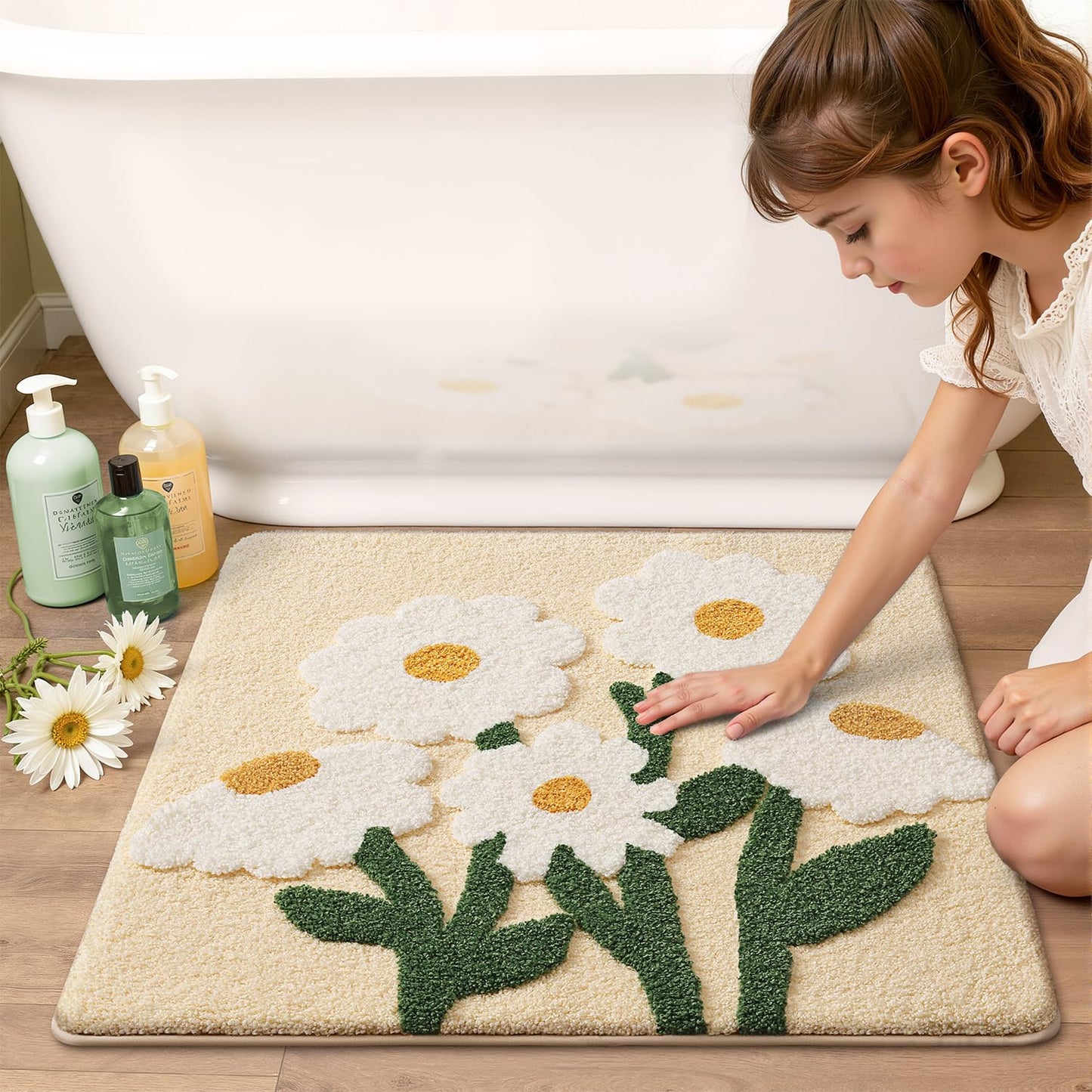 Bathroom Mat, Vibrant Plants Series.