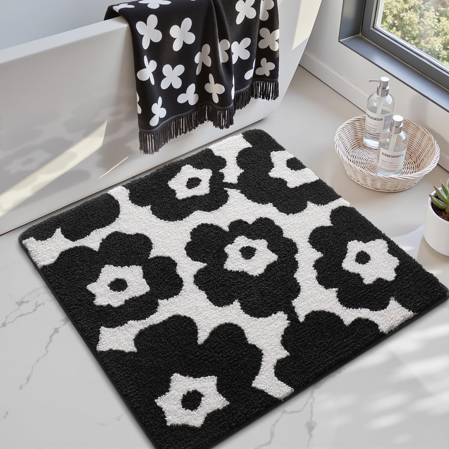 Bathroom Mat, Vibrant Plants Series.