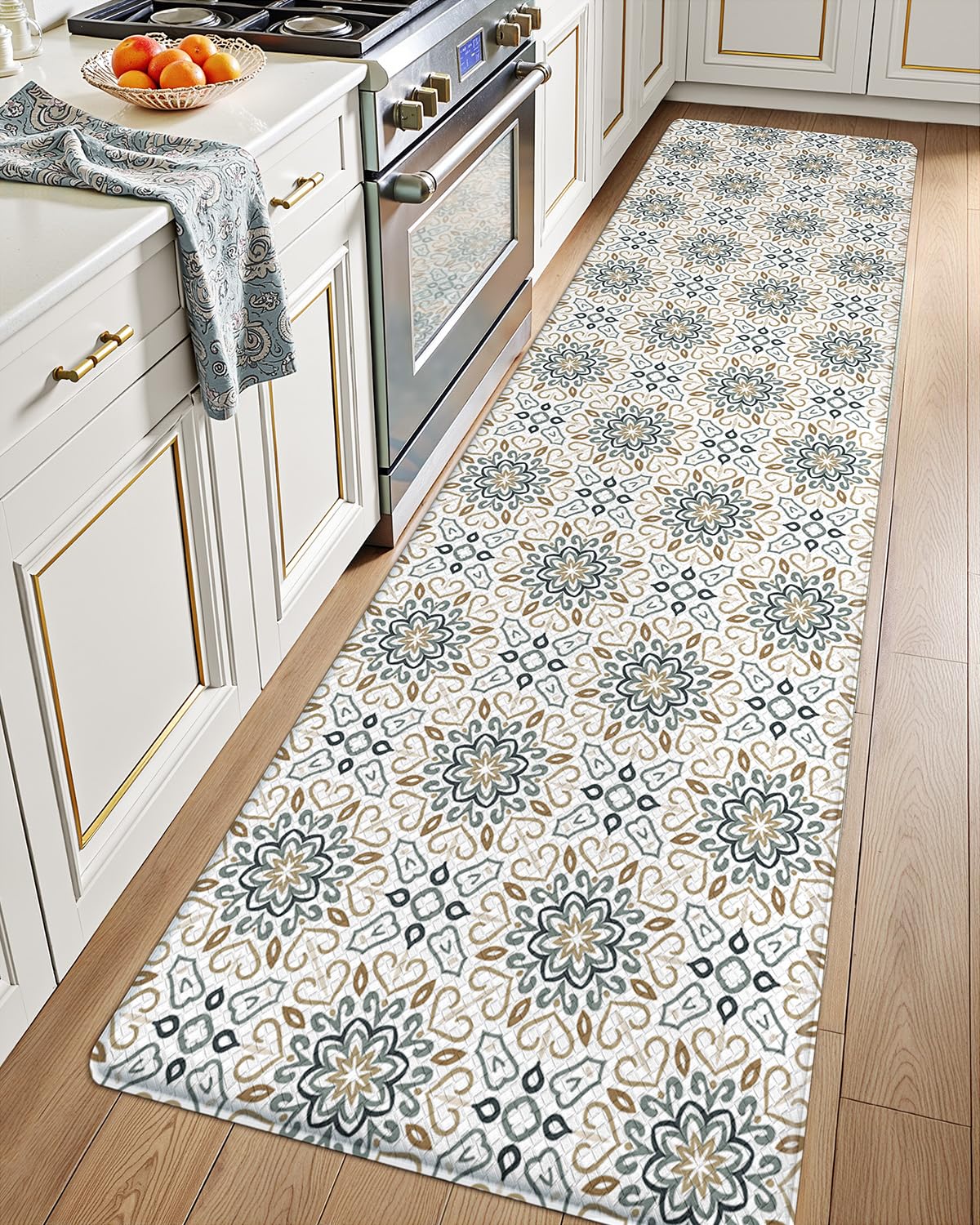 LUMI Anti-Fatigue Kitchen Floor Mats Set of 2,Cushioned Comfort Standing Rug Waterproof 2PCS, Non-Slip Ergonomic Foam Runner for Sink, Laundry, Office & Home,17x29+17x59,