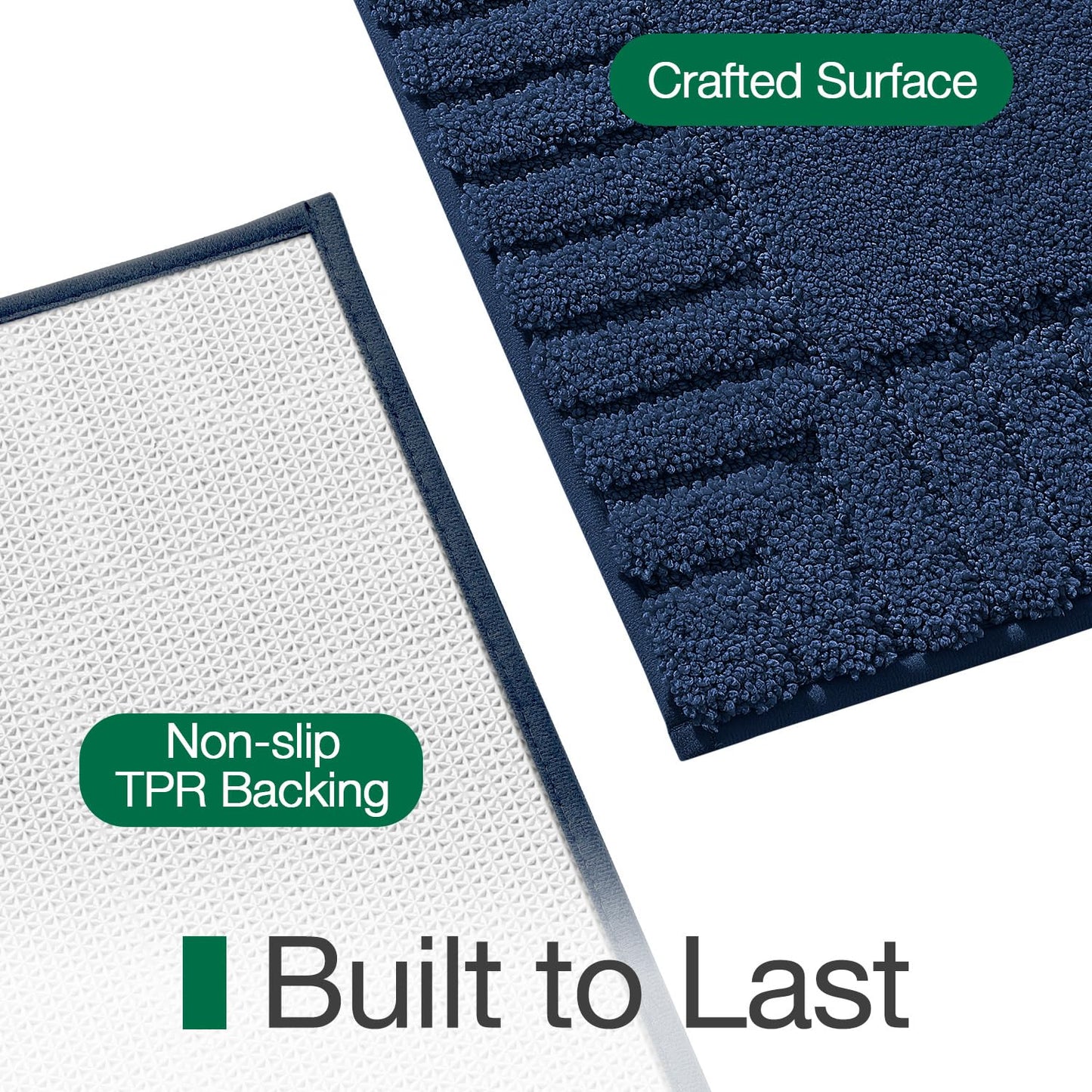 LUMI Bathroom Rugs Non Slip with Rubber Backing, Extra Soft Plush Microfiber Bath Rug Absorbent, Machine Washable Bath Mat Quick Dry for Tub, Shower, Ivory White, 16"x24"