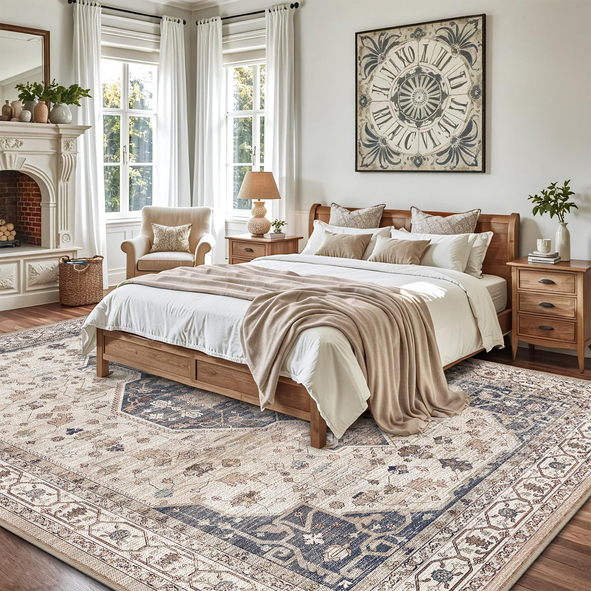 LUMI Washable Area Rug for Living Room Bedroom, Ultra Thin & Easy Clean