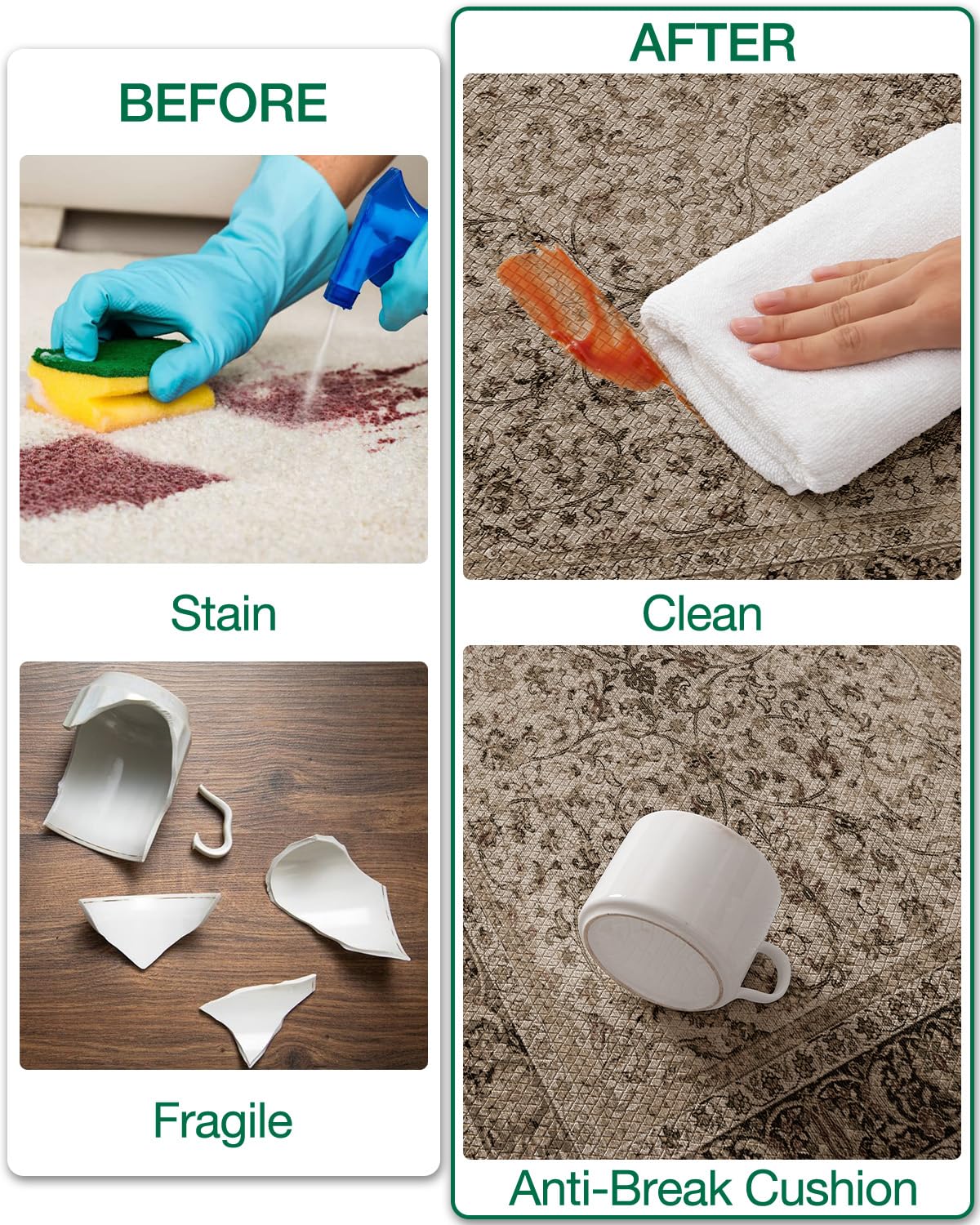 Kitchen Anti Fatigue Mat,  Cushioned Memory Foam Padded, Floor Runner for Home