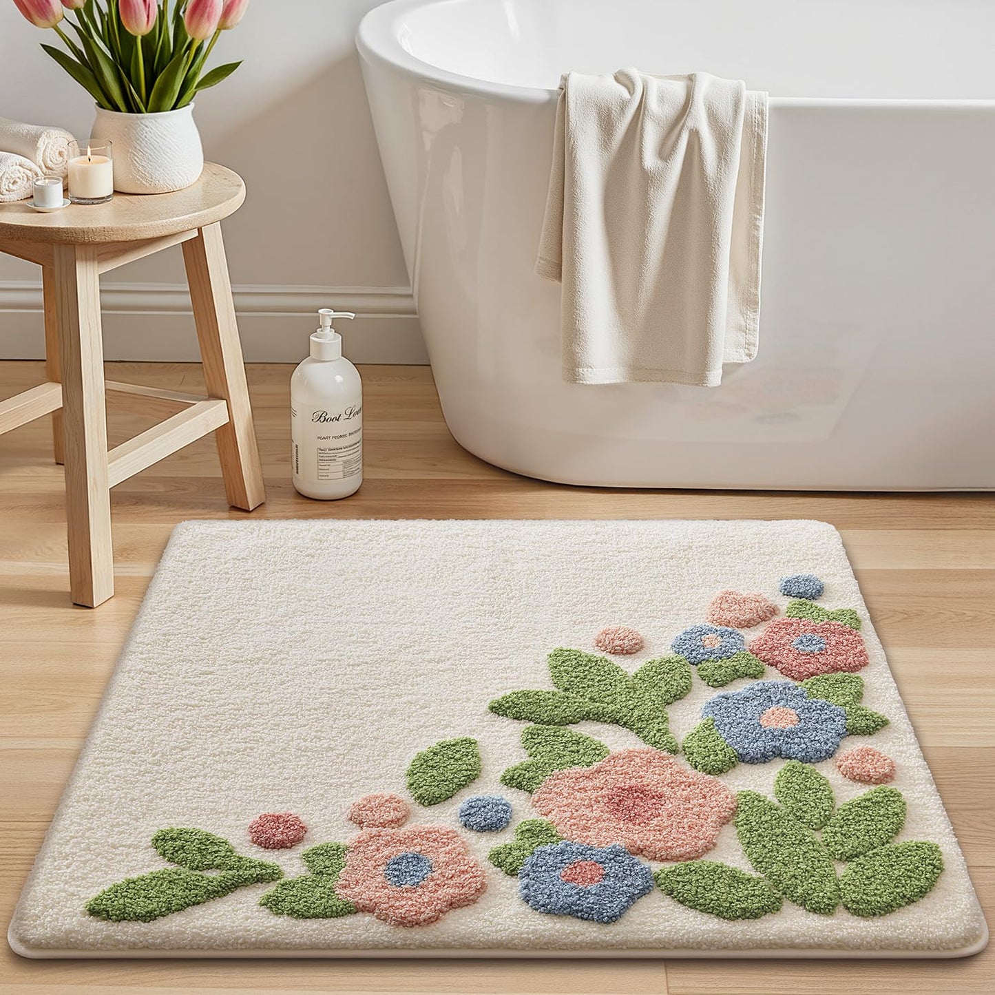 Bathroom Mat, Vibrant Plants Series.