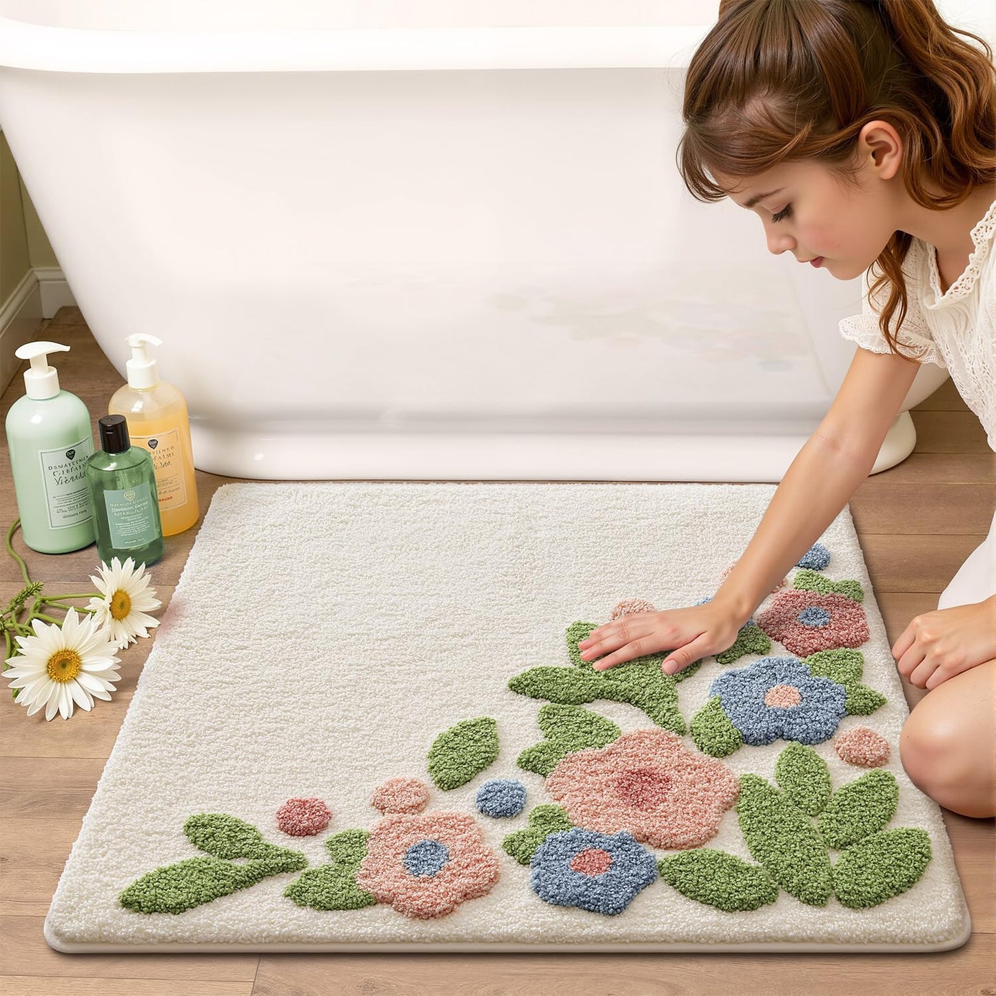 Bathroom Mat, Vibrant Plants Series.