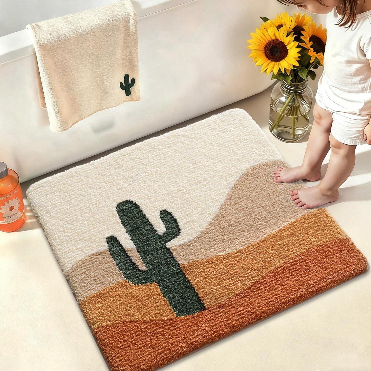 Bathroom Mat, Vibrant Plants Series.