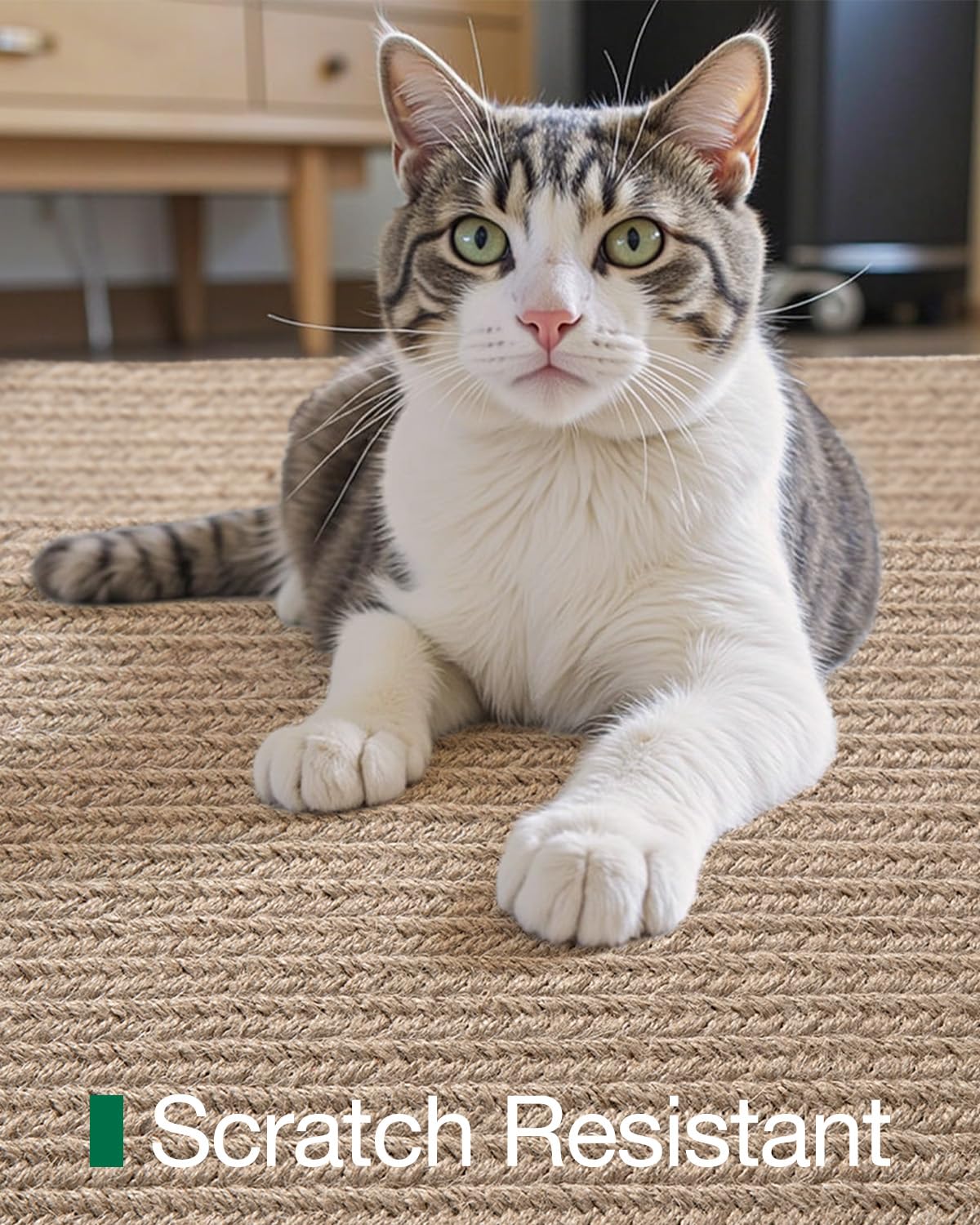 Jute Area Rug, Natural Braided Woven Rugs, Patio Circle Jute Series