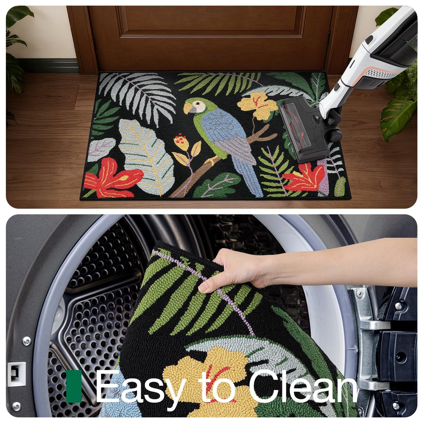 LUMI Indoor Door Mat 24x36, Non-Slip Durable Rubber Backing Washable