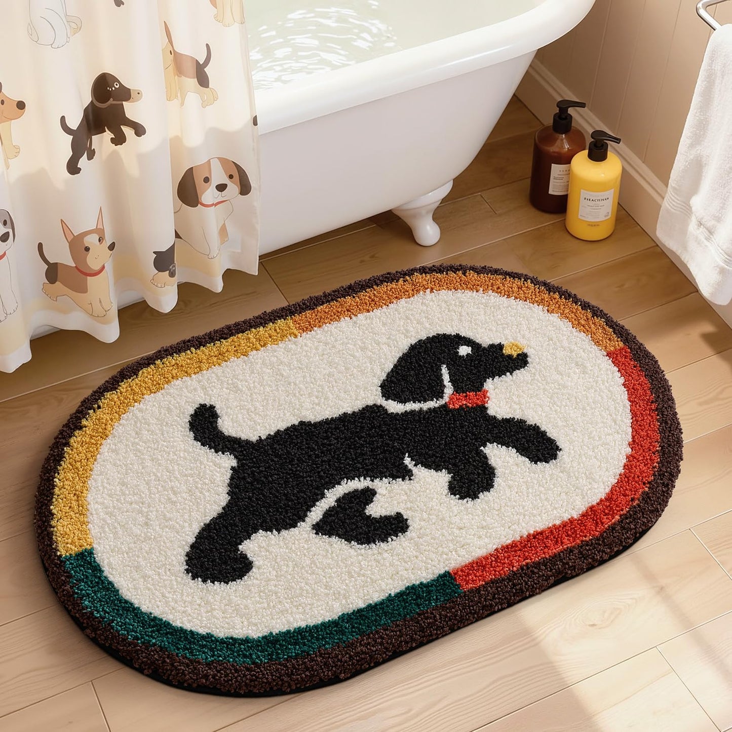 LUMI Cute Lion Shaped Bathroom Rugs, Ultra Soft Absorbent Microfiber Bath Mat, Non-Slip Backing Shower Rug, Machine Washable,for Kids Bathroom Bedroom Nursery Decor, 26"x40",Khaki