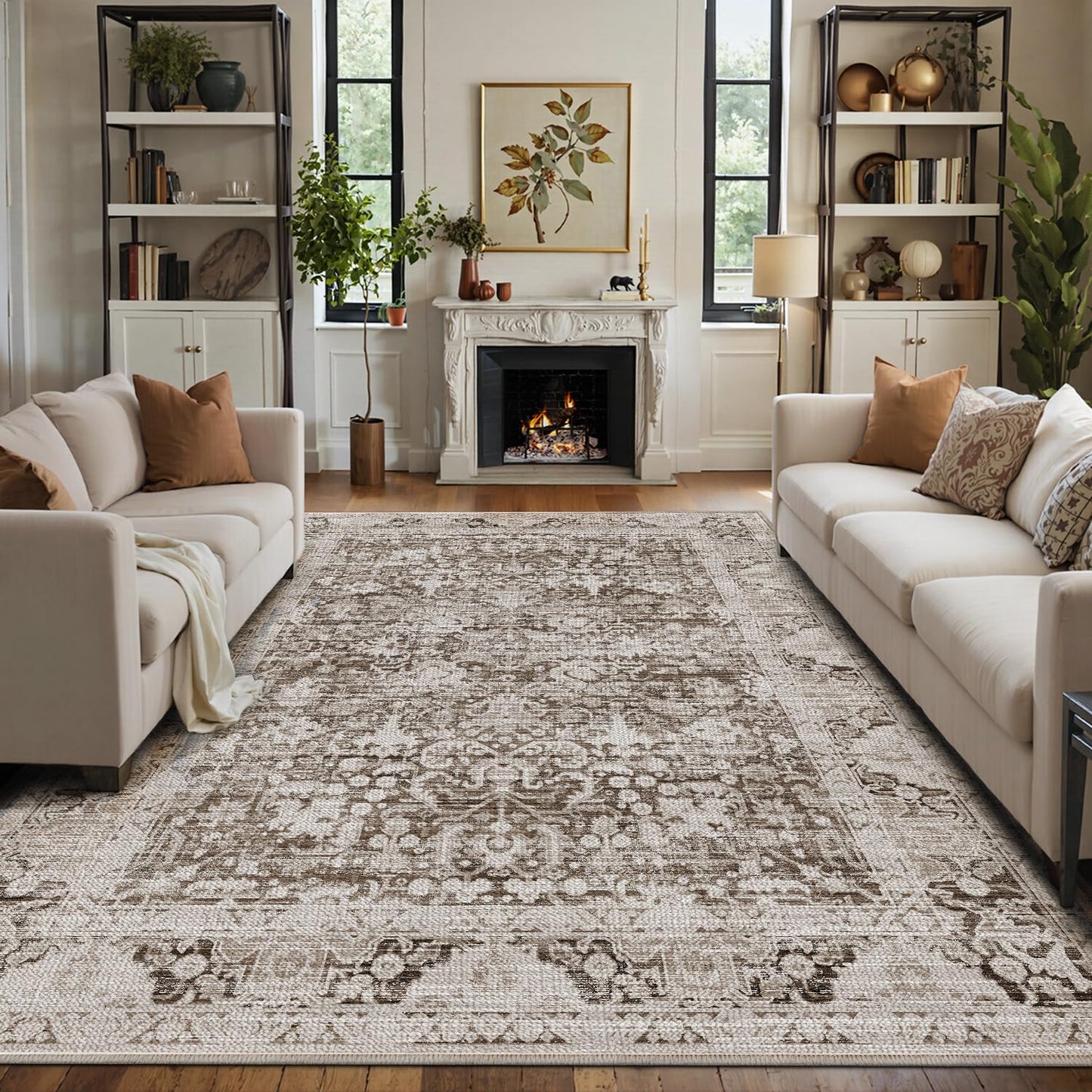 LUMI Washable Area Rug for Living Room Bedroom, Ultra Thin & Easy Clean