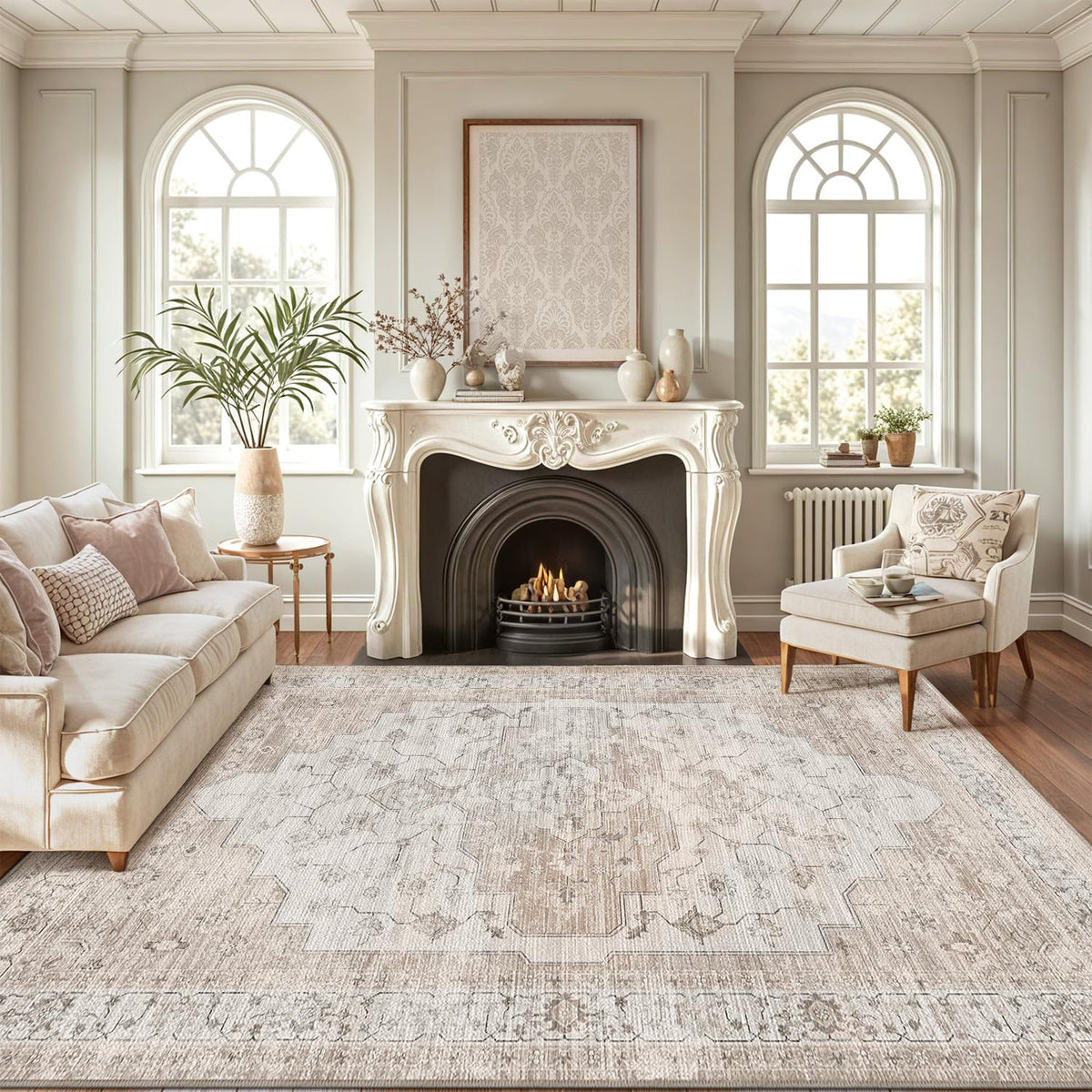 LUMI Washable Area Rug for Living Room Bedroom, Ultra Thin & Easy Clean