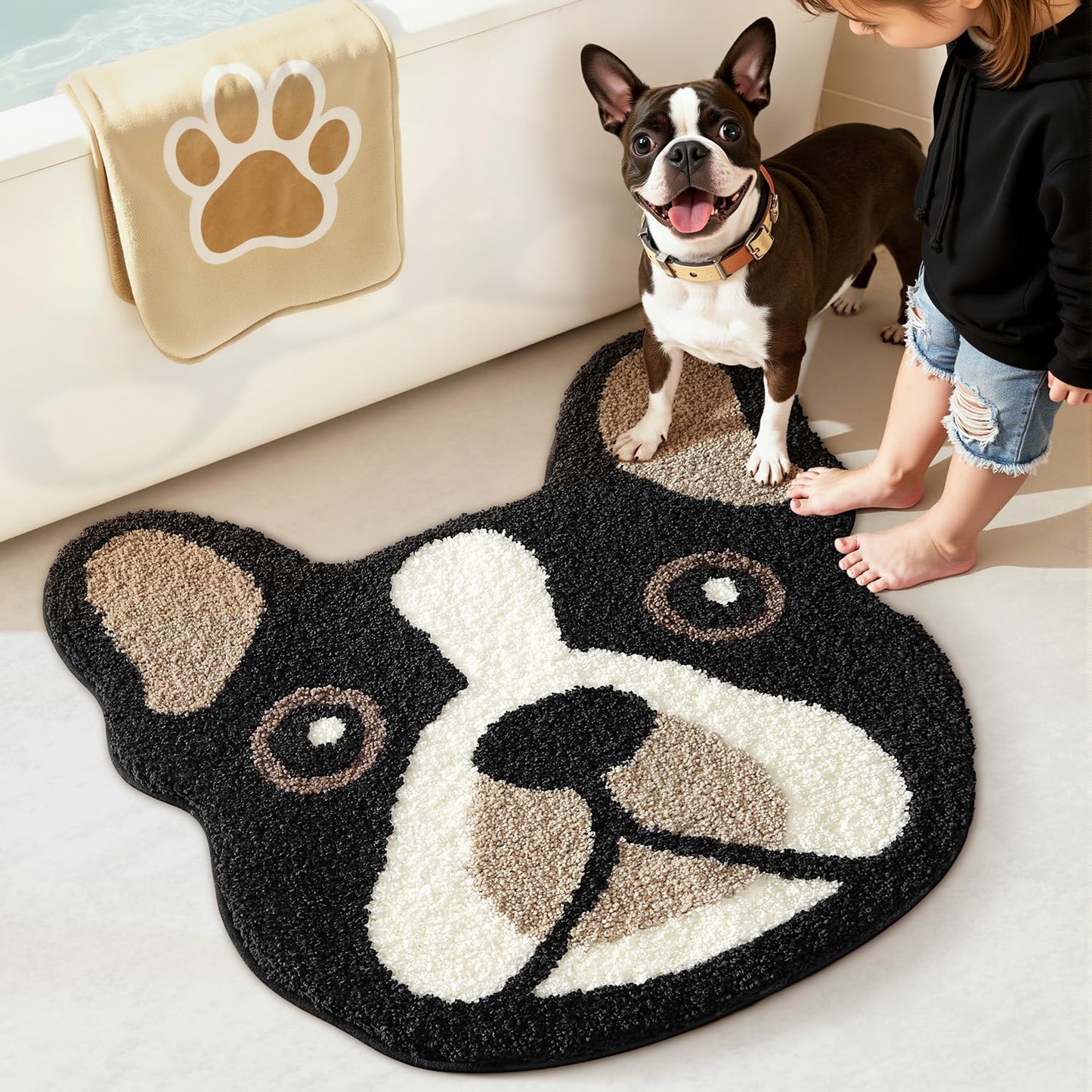 LUMI Cute Lion Shaped Bathroom Rugs, Ultra Soft Absorbent Microfiber Bath Mat, Non-Slip Backing Shower Rug, Machine Washable,for Kids Bathroom Bedroom Nursery Decor, 26"x40",Khaki