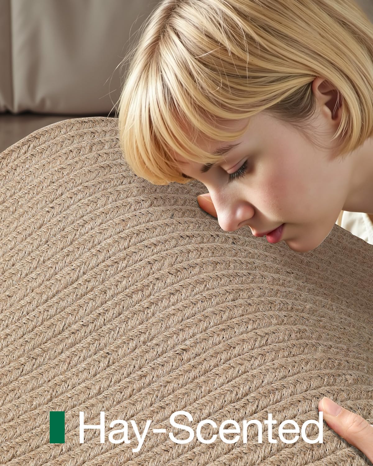 Jute Area Rug, Natural Braided Woven Rugs, Patio Circle Jute Series