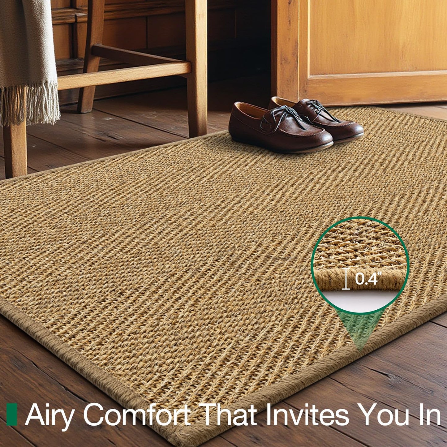 Handwoven Jute Door Mat, LUMI luxury Knit Jute Collection