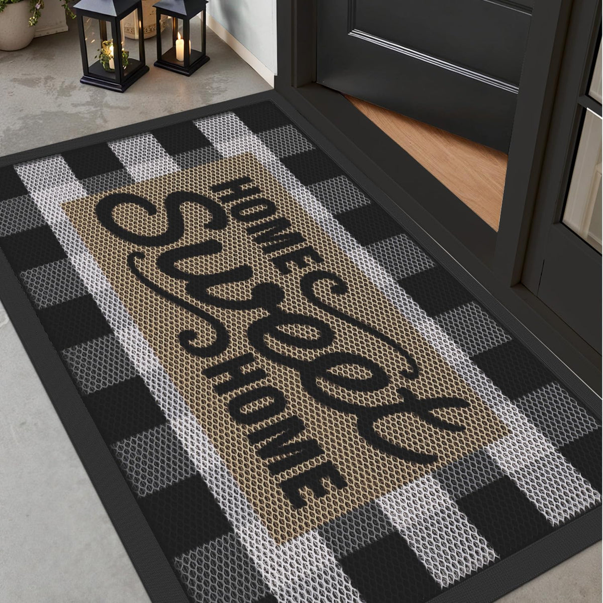 LUMI Outside Welcome Door Mat 32x47, Non-Slip Durable Rubber Easy Clean