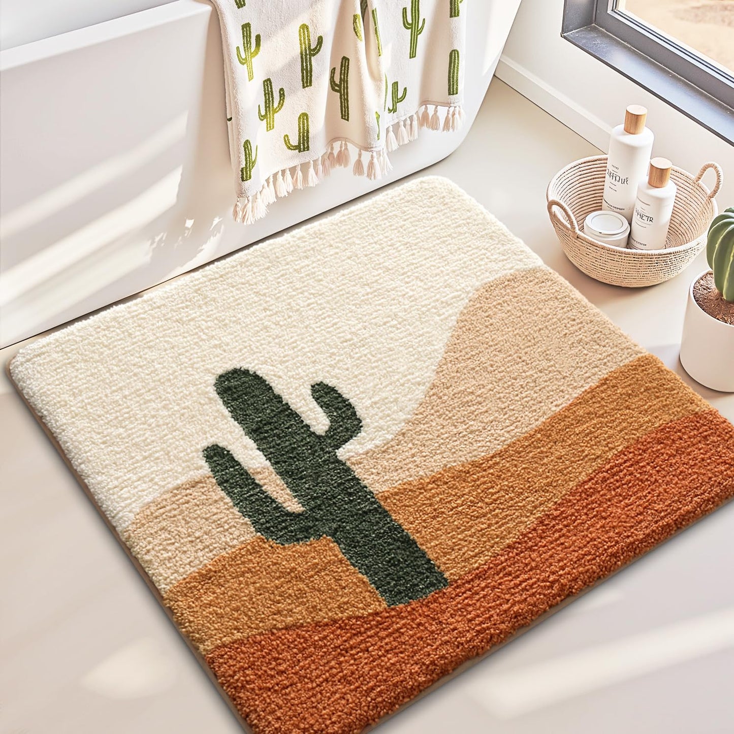 Bathroom Mat, Vibrant Plants Series.