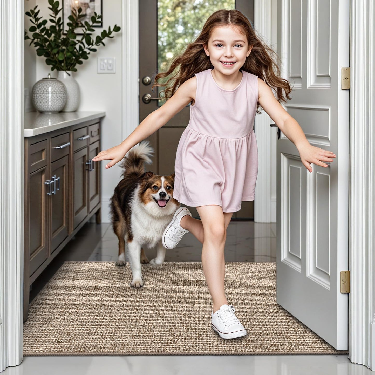 Doormat for Home Entrance, Absorbent & Stain-Resistant Mat, Fenian Series.