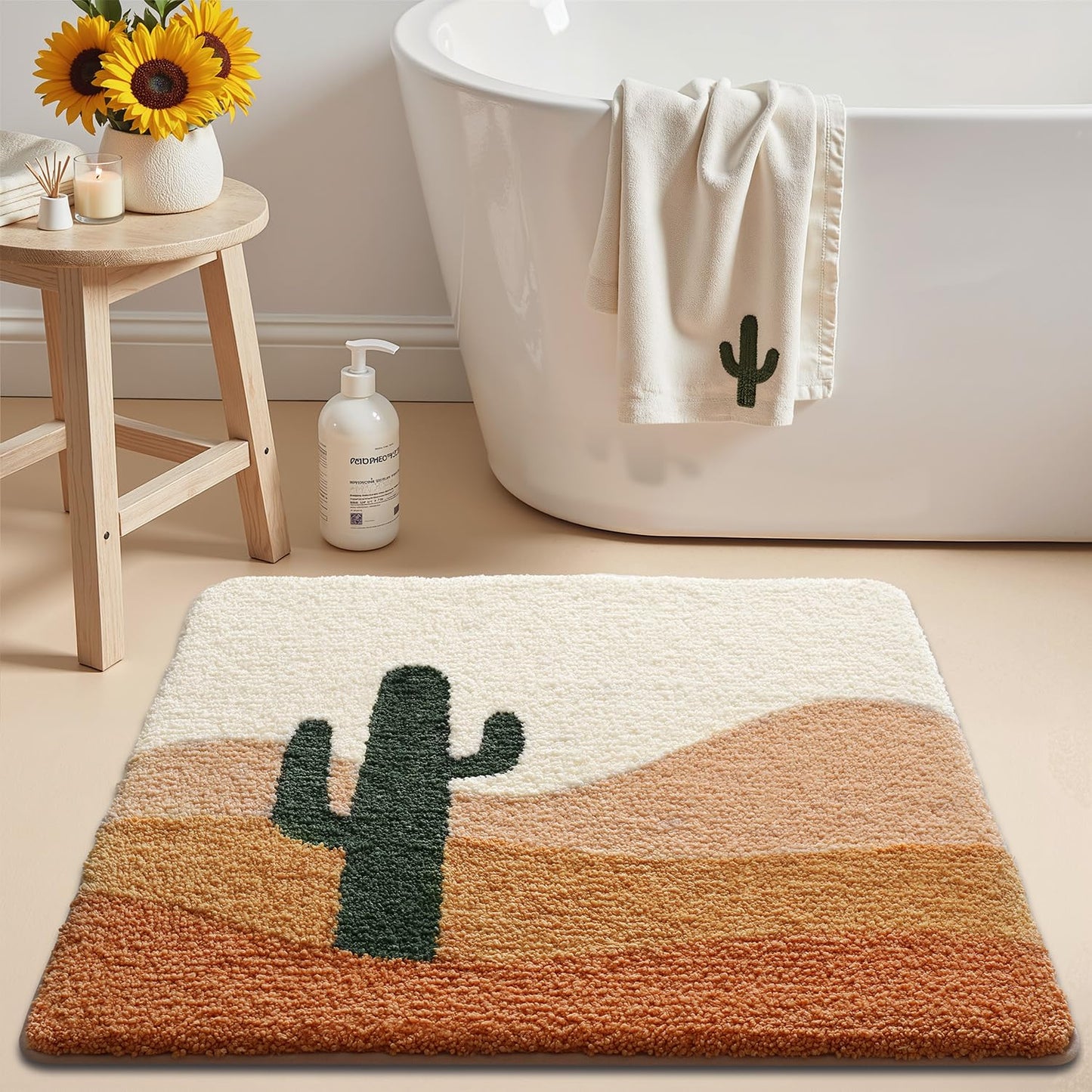 Bathroom Mat, Vibrant Plants Series.