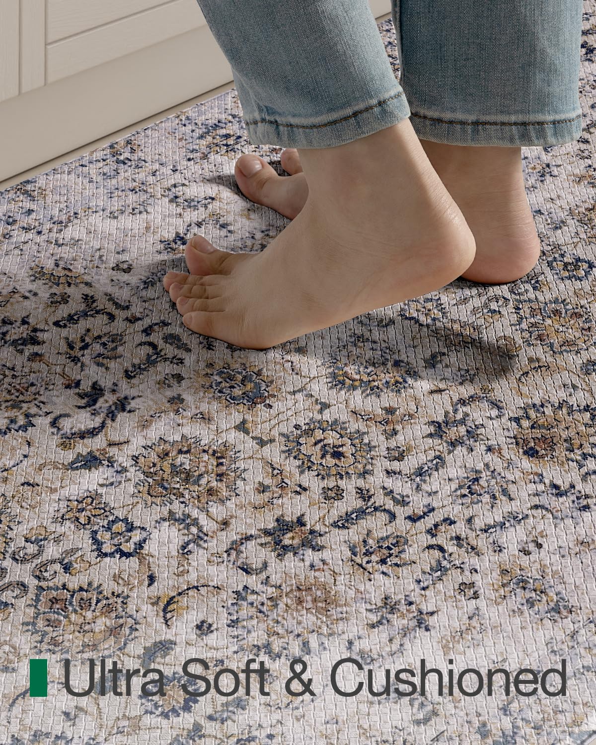 Kitchen Anti Fatigue Mat,  Cushioned Memory Foam Padded, Floor Runner for Home