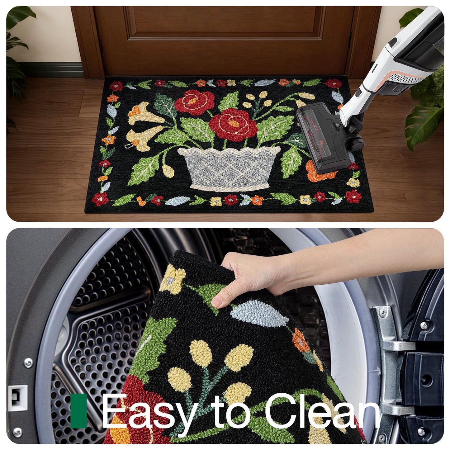 LUMI 24" x 36" Indoor Inside Door Mat, Non-Slip Rubber Backing Washable | Soft Low-Pile, Absorbent Dirt Resistant, Non-Slip TPR Backing, Wear Resistant, Machine Washable, Entryway Bedroom Livingroom