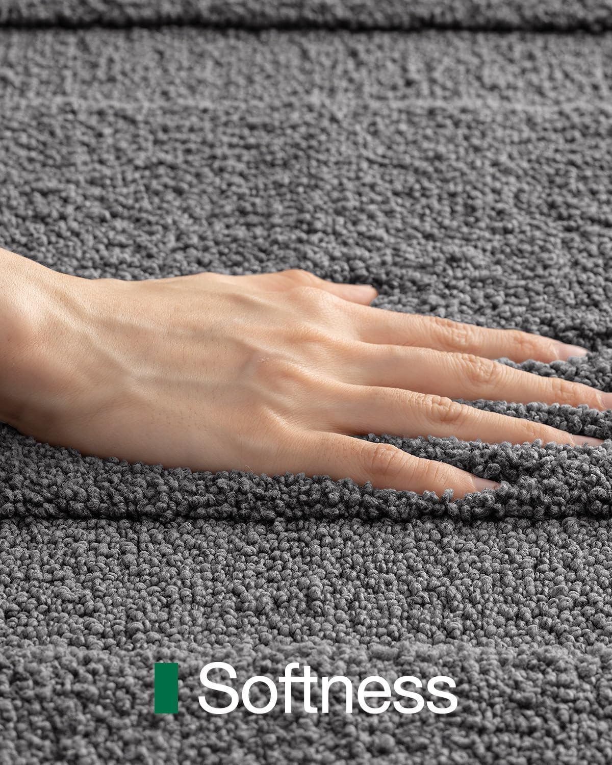 LUMI Ultra Soft Bathroom Rug, Non Slip Rubber Backing, Absorbent Washable Quick Dry, Premium Microfiber Plush, Dark Grey, for Bathtub/Shower Floor