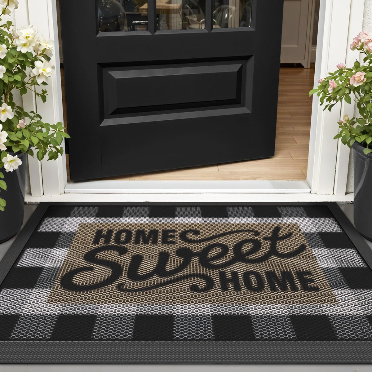 LUMI Outside Welcome Door Mat 32x47, Non-Slip Durable Rubber Easy Clean