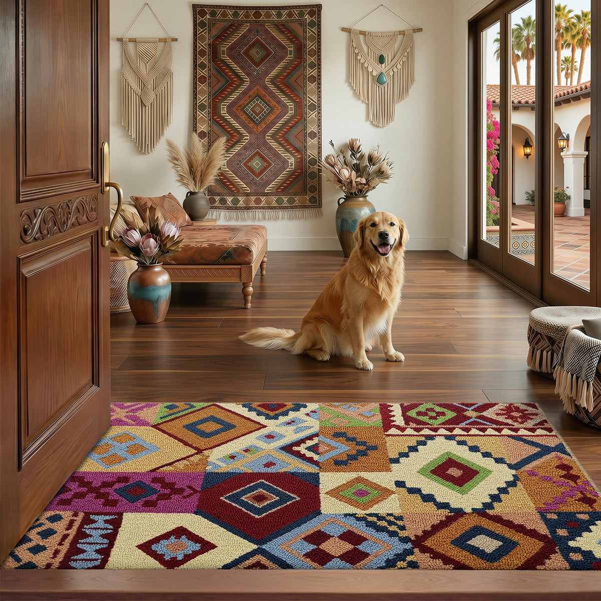 LUMI Indoor Door Mat 24x36, Non-Slip Durable Rubber Backing Washable