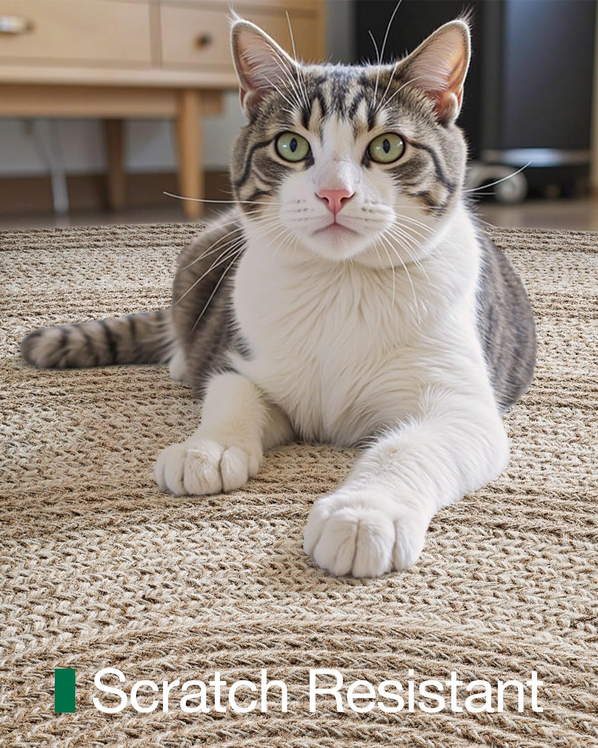 Jute Area Rug, Natural Braided Woven Rugs, Patio Circle Jute Series