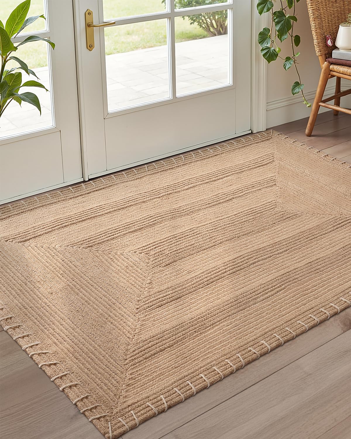 Handwoven Jute Door Mat, LUMI luxury Knit Jute Collection