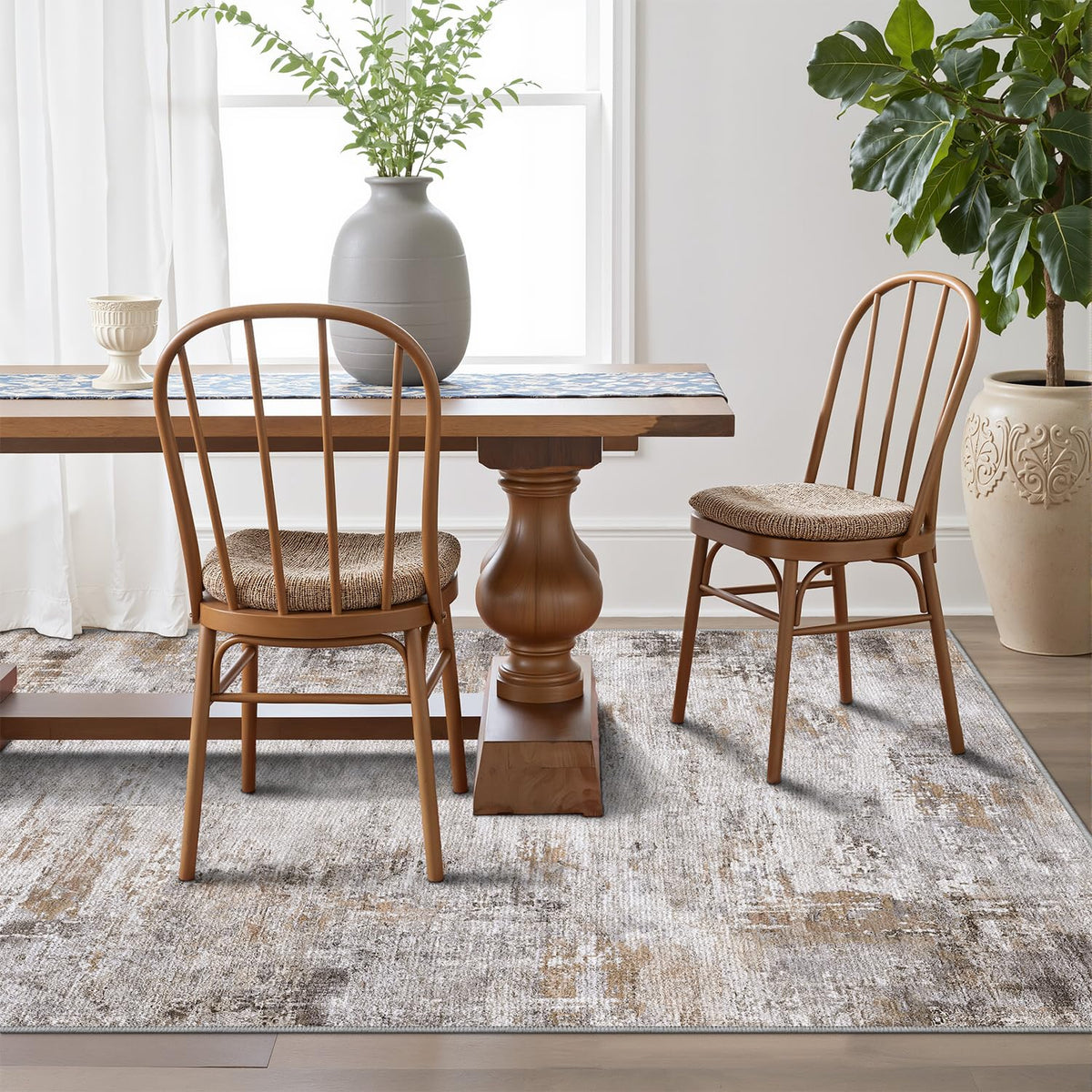 LUMI Washable Area Rug for Living Room Bedroom, Ultra Thin & Easy Clean
