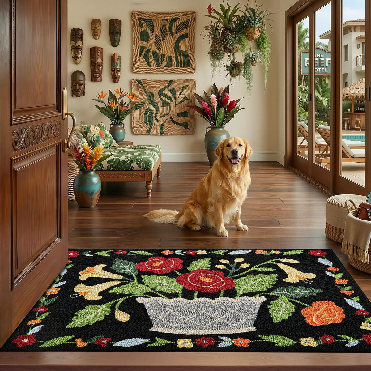 LUMI Indoor Door Mat 24x36, Non-Slip Durable Rubber Backing Washable