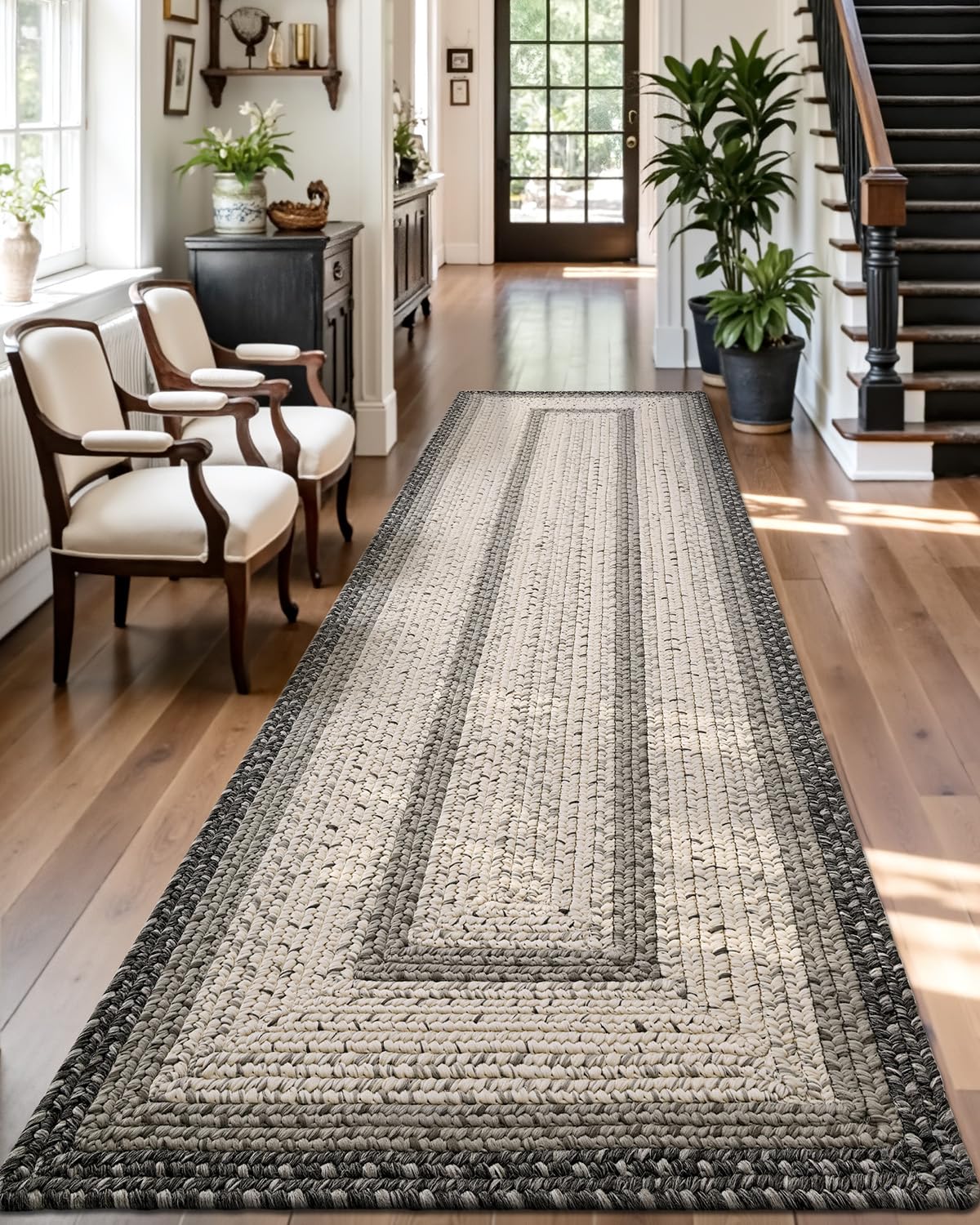 Jute Runner Rug, Natural Braided Woven Rugs, Jute Scape Series
