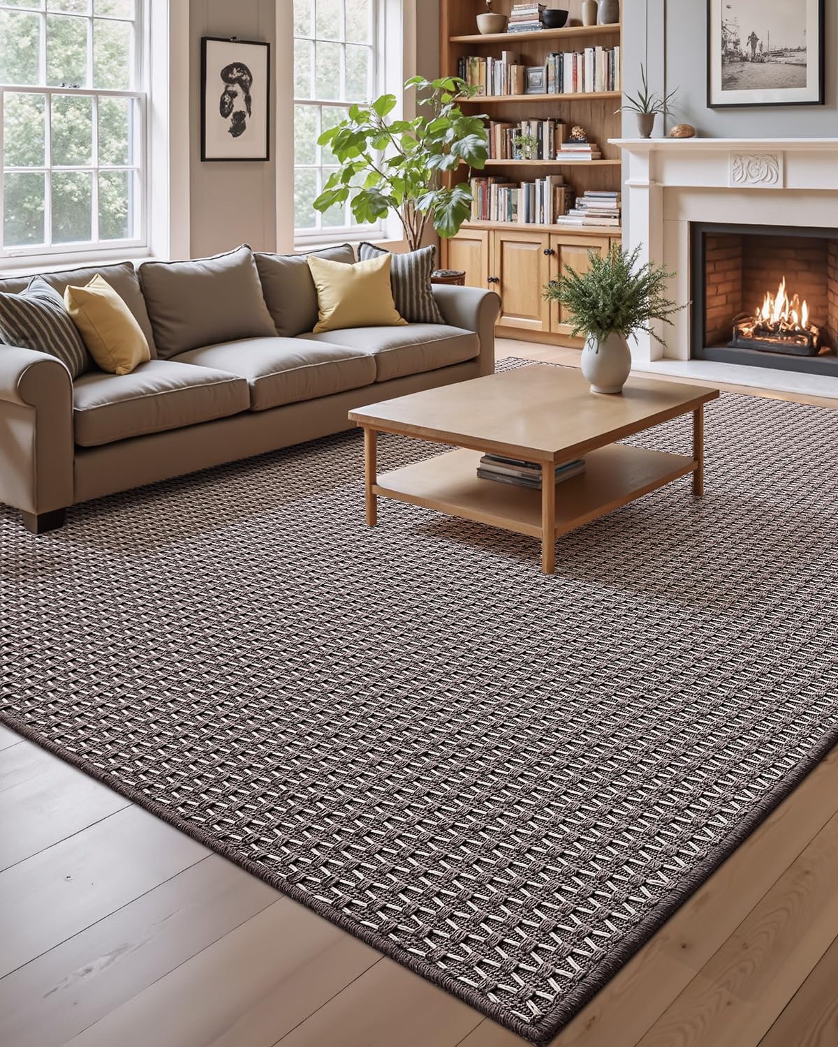 LUMI Washable Area Rug for Living Room Bedroom, Ultra Thin & Easy Clean