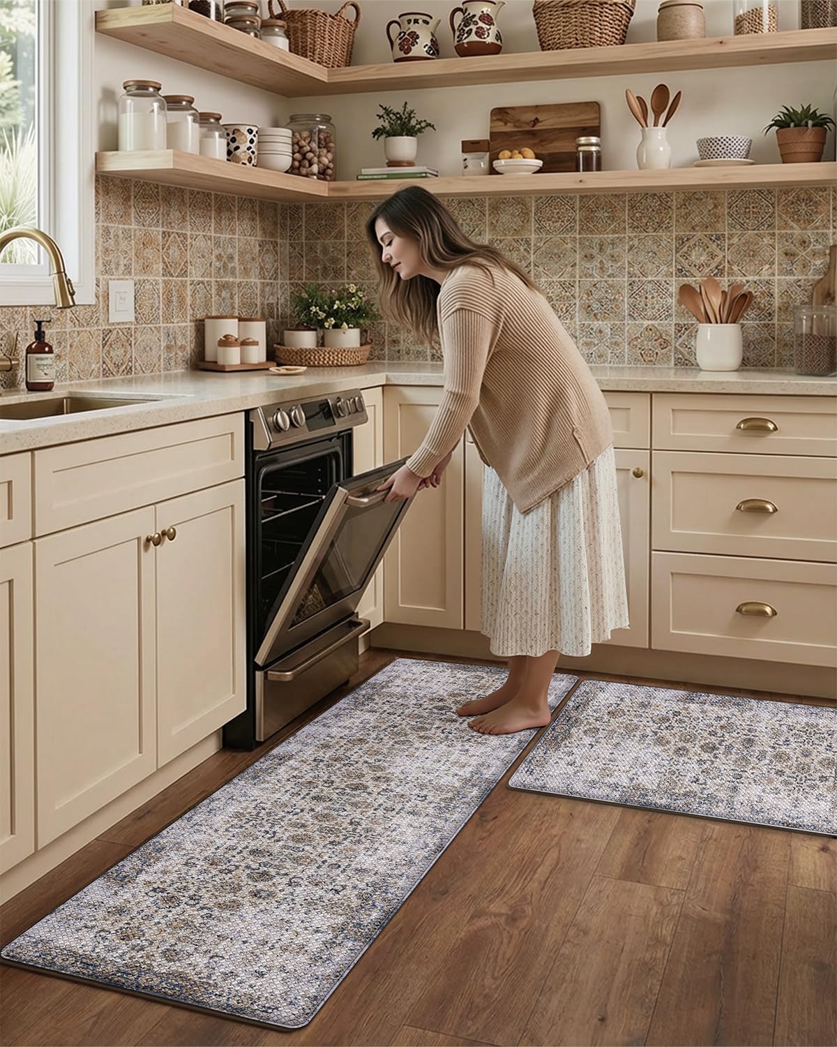 Kitchen Anti Fatigue Mat,  Cushioned Memory Foam Padded, Floor Runner for Home