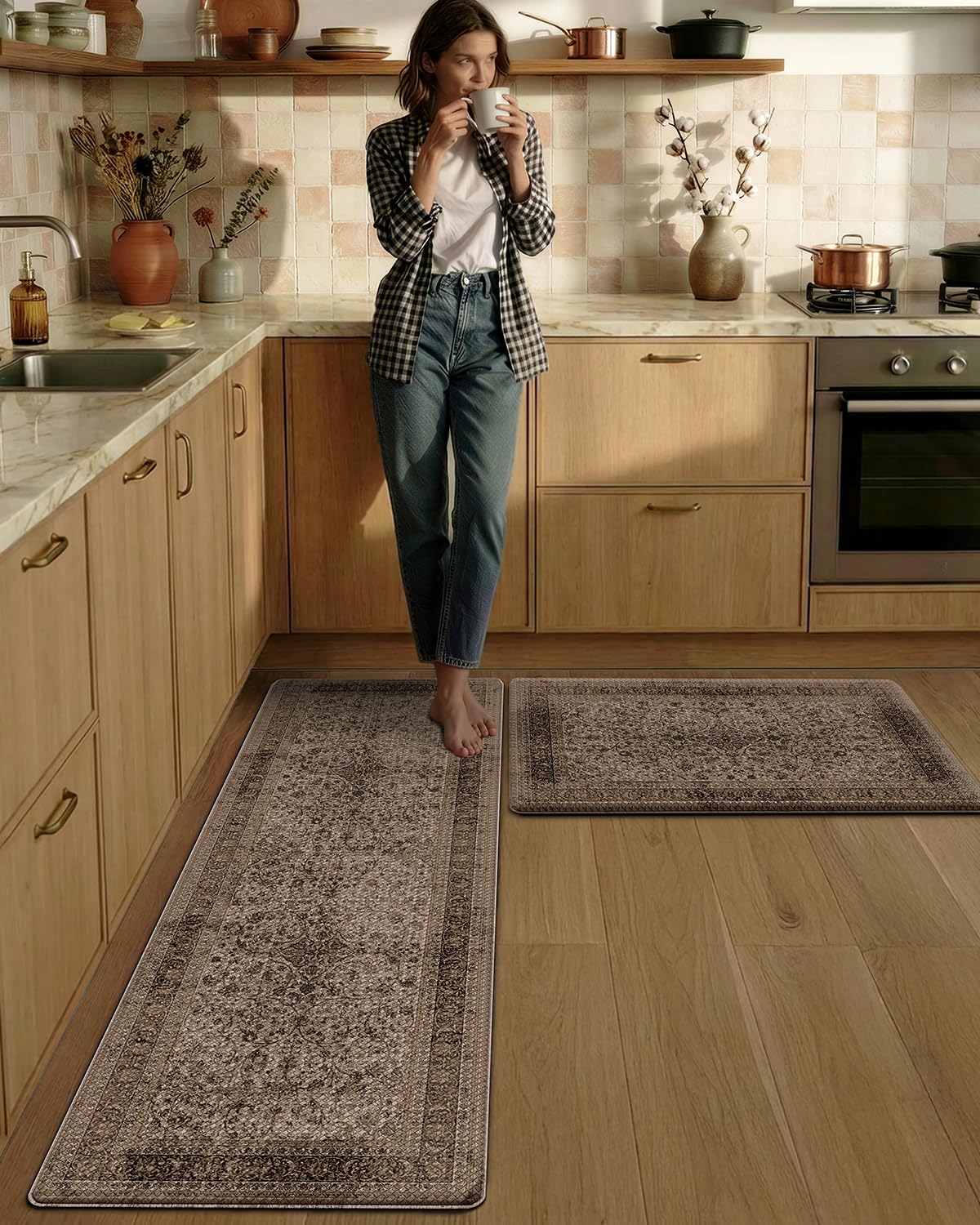 Kitchen Anti Fatigue Mat,  Cushioned Memory Foam Padded, Floor Runner for Home