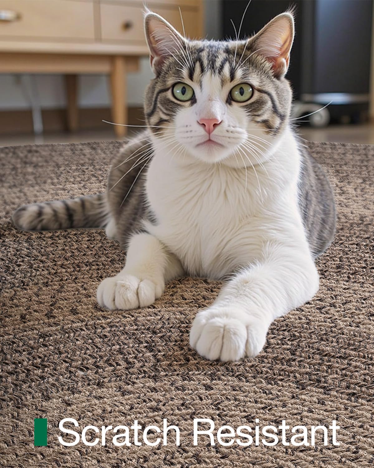 Jute Area Rug, Natural Braided Woven Rugs, Patio Circle Jute Series