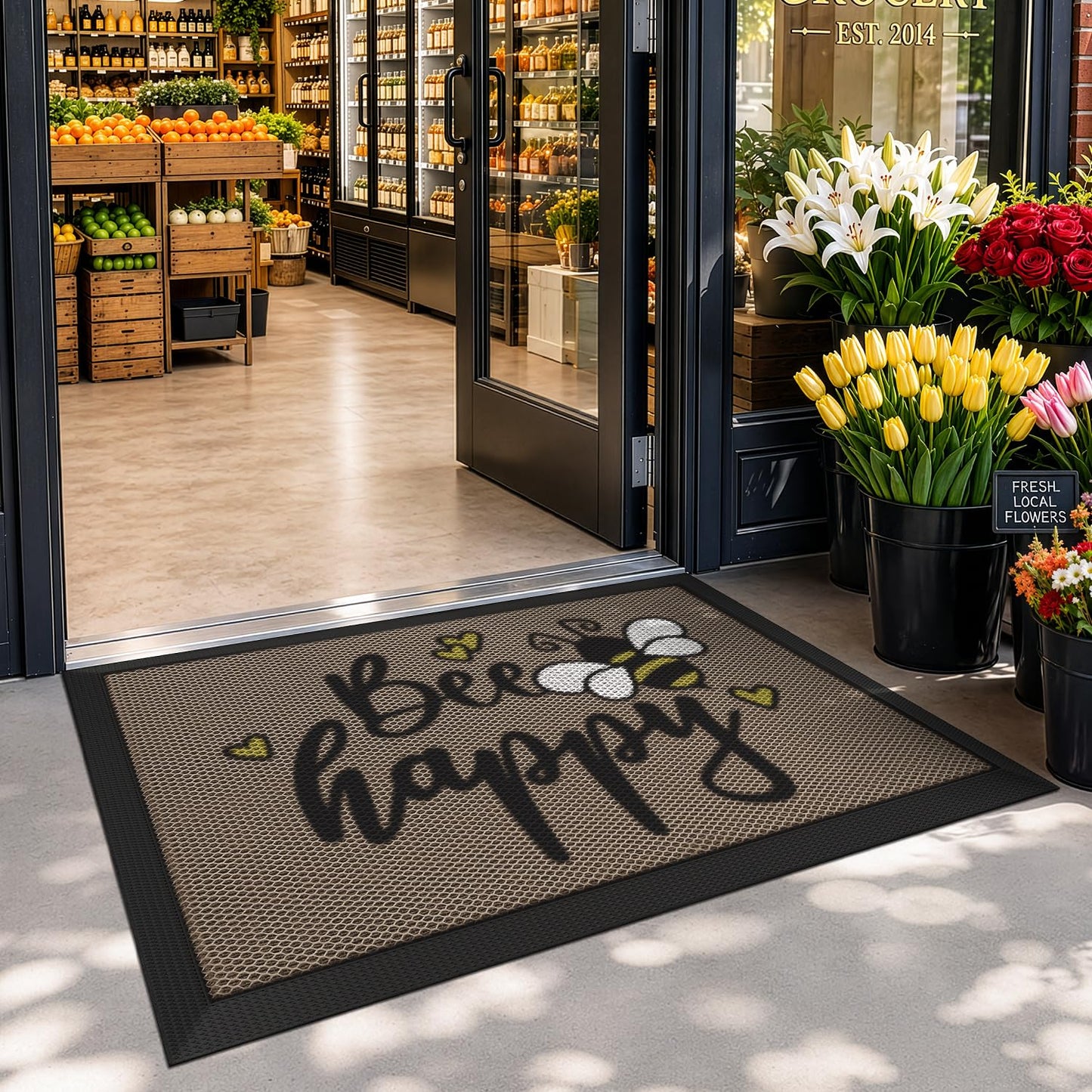 LUMI Outside Welcome Door Mat 32x47, Non-Slip Durable Rubber Easy Clean