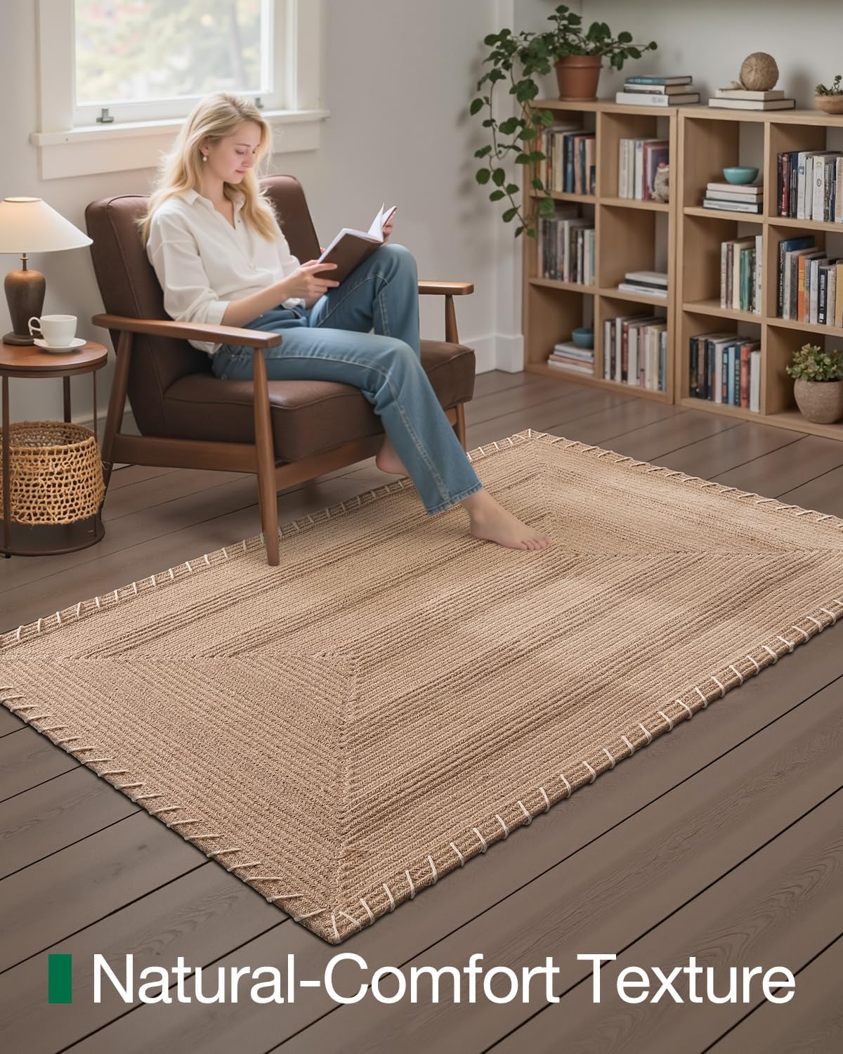 Handwoven Jute Door Mat, LUMI luxury Knit Jute Collection