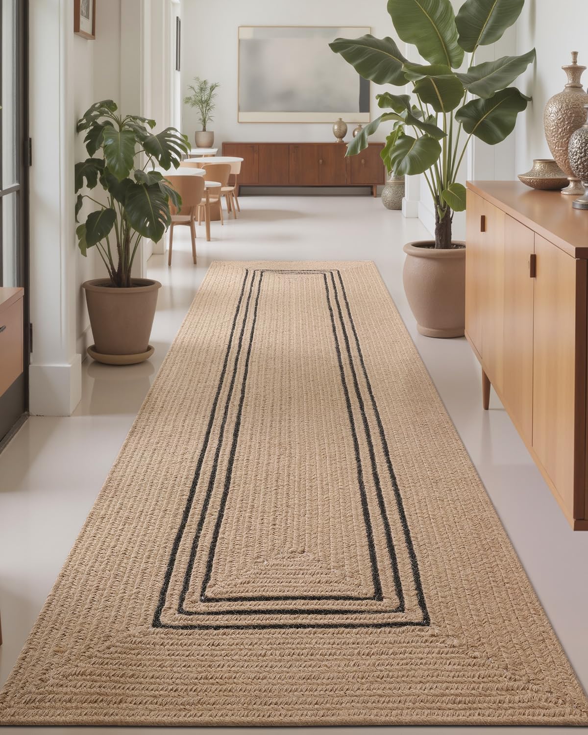 Jute Runner Rug, Natural Braided Woven Rugs, Jute Scape Series